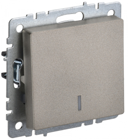 IEK BRITE BASE Шампань Выключатель 1-кл с инд. 10А ВС10-1-1-БрШ