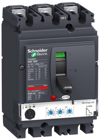 Schneider Electric Compact NSX 100F Автоматический выключатель Micrologic 2.2 40A 3P 3T