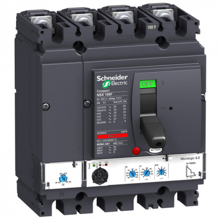 Schneider Electric Compact NSX 100F Автоматический выключатель Micrologic 2.2 100A 4P 4T