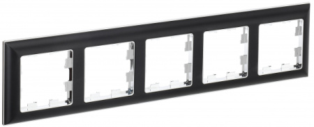 IEK BRITE DECOR Черный/хром 3D-форма Рамка 5-м РУ-5-Бр