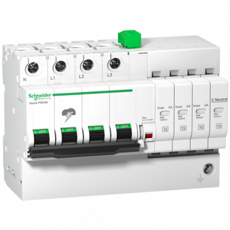 Schneider Electric УЗИП СО ВСТРОЕННОЙ ЗАЩИТОЙ IQUICK IQUICK PRD 3П+Н 20кА С КАРТРИДЖАМИ
