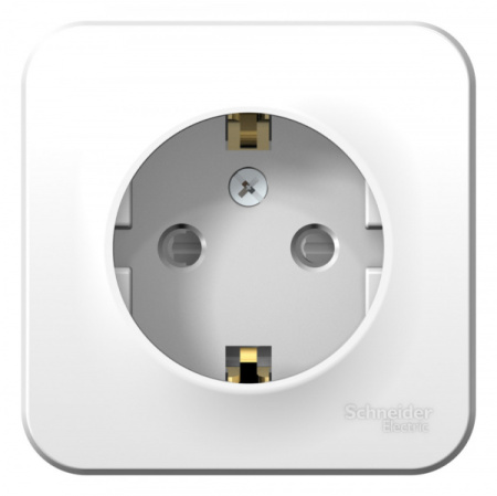 Systeme Electric Blanca наруж Бел Розетка с/з со шторками, 16А, 250В