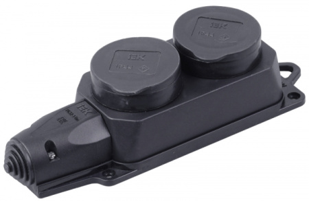 IEK OMEGA РБ32-1-0м Розетка (колодка) двухместная с защитными крышками IP44