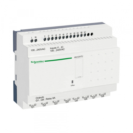 Schneider Electric Zelio Logic Интеллектуальное реле без дисплея, компактное, 12вх/8вых, ~100-240В