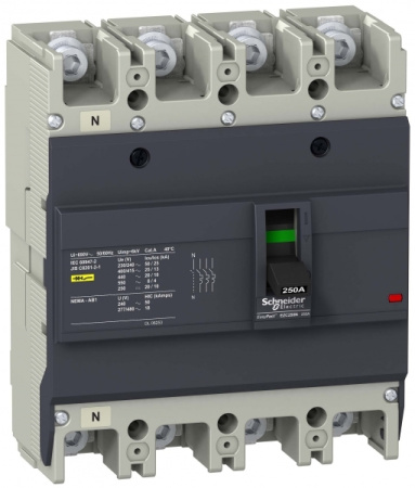 Schneider Electric EasyPact EZC250 Автоматический выключатель 25кA 415В 4P3Т 100А
