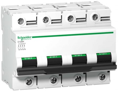 Schneider Electric Acti 9 C120H Автоматический выключатель 4P 100А (B) 15кА