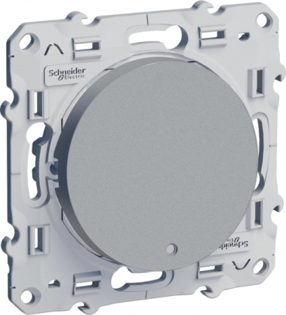Schneider Electric Odace Алюминий Переключатель 1-клавишный с подсветкой LED