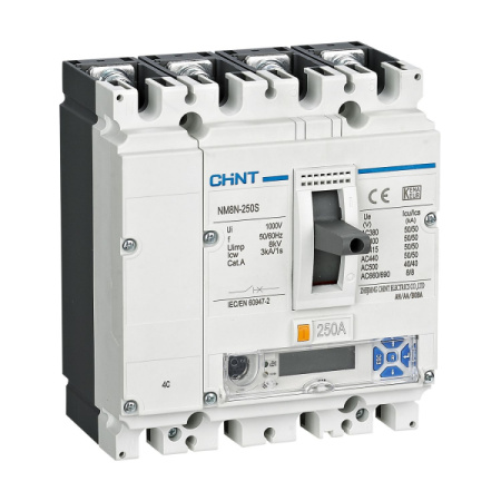 CHINT Авт. выкл. NM8N-250H EM 4P 100А 100кА с электр. расцепителем, LCD (R)