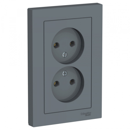 Systeme Electric AtlasDesign Грифель Розетка б/з двойная, 16А, в сборе