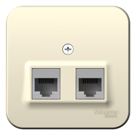Systeme Electric Blanca наруж Молочная Розетка 2-ая компьютерная RJ45, кат.5E, изолир. пластина