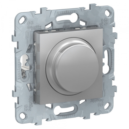 Schneider Electric Unica New Алюминий Светорегулятор LED поворотно-нажимной, универсальный 5-200Вт