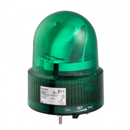 Schneider Electric Лампа маячок вращающийся зеленая 24В AC/DC 120мм XVR12B03