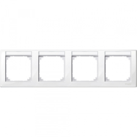 Schneider Electric Merten SM Полярно-Бел Рамка 4-ая с полем для надписи (MTN471419)