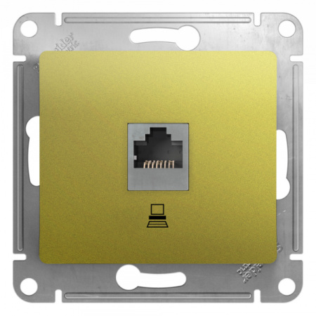 Systeme Electric Glossa Фисташковый Розетка компьютерная RJ45 кат.5E