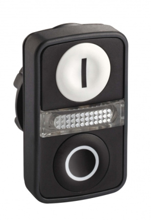 Schneider Electric XB5 Головка кнопки двойная с маркировкой + LED ZB5AW7A1721