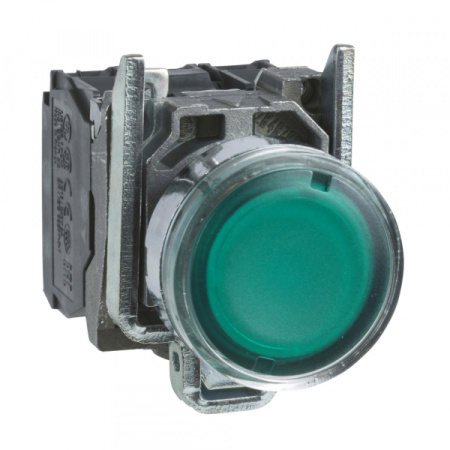 Schneider Electric XB4 Кнопка с возвратом зеленая с подсветкой 250В 1НО+1НЗ