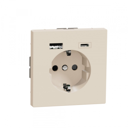 Schneider Electric MERTEN D-Life Сахара Розетка силовая 16 A с зарядкой USB A+C 3 A