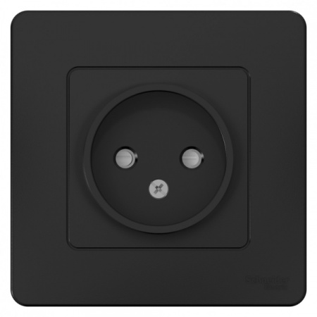 Systeme Electric Blanca внутр Антрацит Розетка б/з со шторками, 16А, 250В