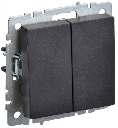 IEK BRITE BASE Черный Выключ. 2-кл прох 10А ВС10-2-6-БрЧ