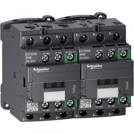 Schneider Electric TeSys D Контактор реверсивный D 3P AC3 440В 9A, катушка управления 24-60В AC/DC, зажим под винт