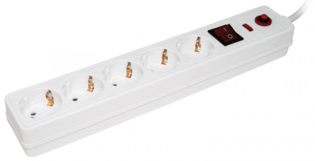 IEK Сетевой фильтр СФ-05К-выкл. 5 мест 2Р+РЕ/3метра 3х1мм2