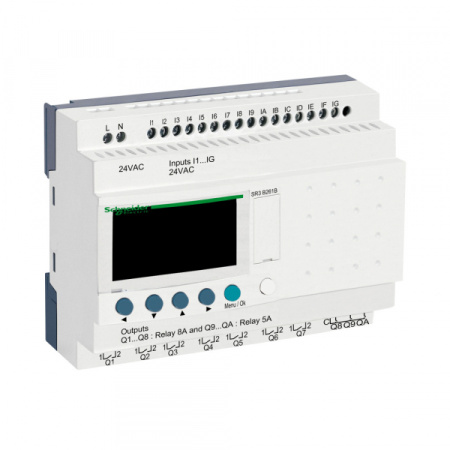 Schneider Electric Zelio Logic Интеллектуальное реле модульное, 16 вх/10вых, 24В