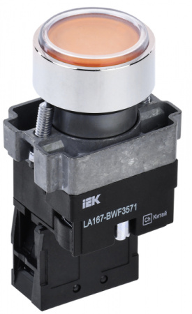 IEK Кнопка LA167-BWF3571 d=22мм RC 1з с подсветкой желтая
