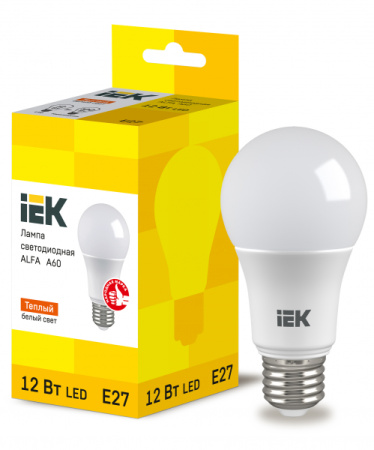 IEK Лампа LED ALFA A60 шар 12Вт 230В 3000К E27