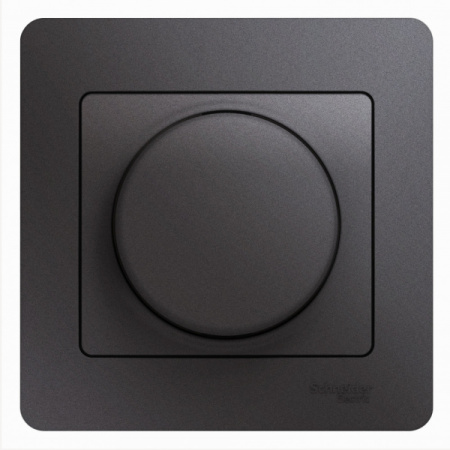 Systeme Electric Glossa Графит Светорегулятор (диммер) поворотный, 300Вт (в сборе)