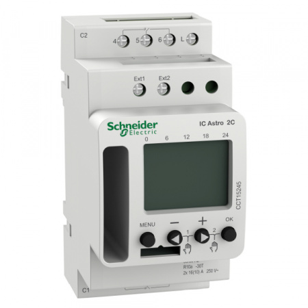 Schneider Electric Астрономическое реле времени ic astro 2с, 2 выхода, поддержка bt модуля (excluded)