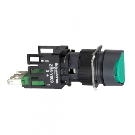 Schneider Electric Кнопка 16мм, с возвратом, зеленая (XB6AA31B)