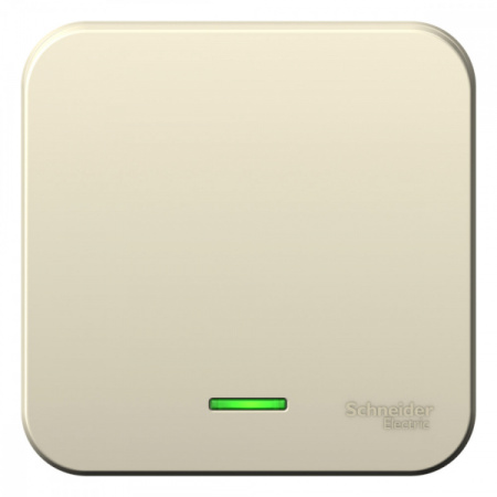 Systeme Electric Blanca наруж Молочный Выключатель 1-клавишный с подсветкой, 6А, 250В, изолир. пластина