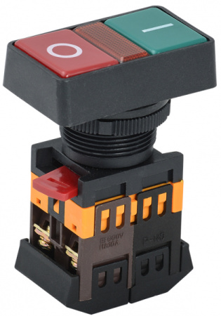 IEK Кнопка РPВВ-30N I-0 d30мм неон/240В 1з+1р