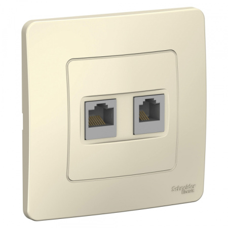 Systeme Electric Blanca внутр Молочная Розетка 2-ая КОМП/ТЛФ, RJ45+RJ11