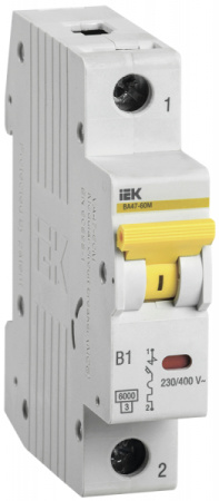 IEK KARAT Автоматический выключатель ВА47-60M 1Р 1А 6кА B