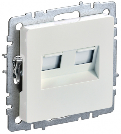 IEK BRITE BASE Жемчуг Розетка двойная RJ11+RJ45 кат.5E РК/Т12-БрЖ