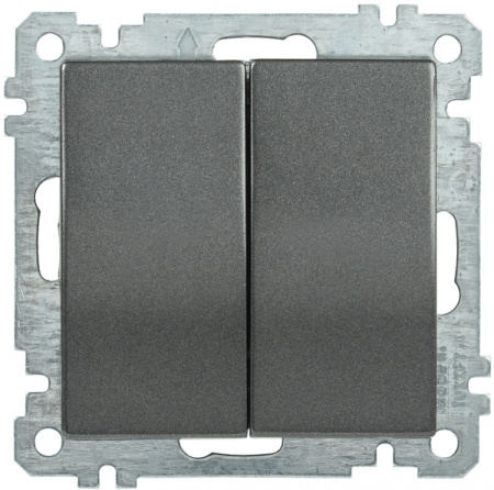 IEK ВС10-2-0-Б Выключатель двуклавишный 10А BOLERO антрацит