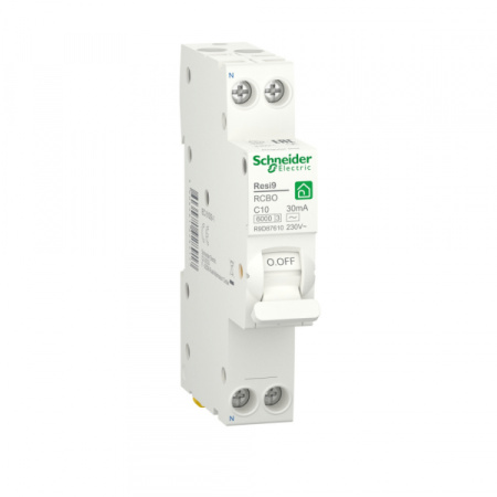 Schneider Electric RESI9 Автоматический выключатель дифференциального тока (ДИФ) 1P+N С 10А 6000A 30мА 18mm тип AC