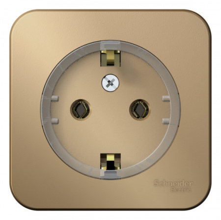 Systeme Electric Blanca наруж Титан Розетка с/з без шторок, (компакт) 16А, 250В, изолир. пластина
