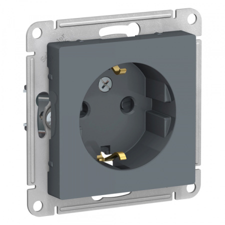 Systeme Electric AtlasDesign Грифель Розетка с/з со шторками, 16А, механизм