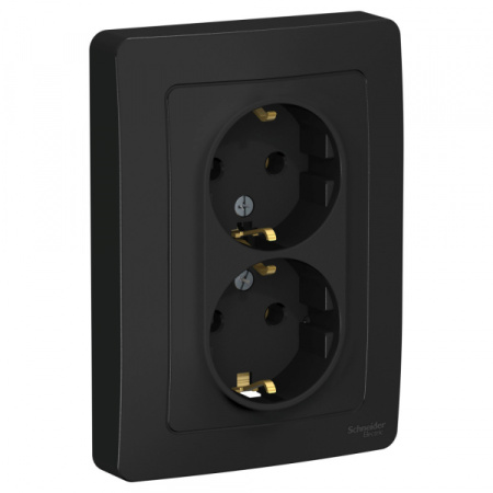 Systeme Electric Blanca внутр Антрацит Розетка 2-ая с/з без шторок, 16А, 250В