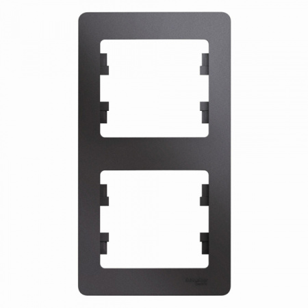 Systeme Electric Glossa Графит Рамка 2-ая, вертикальная