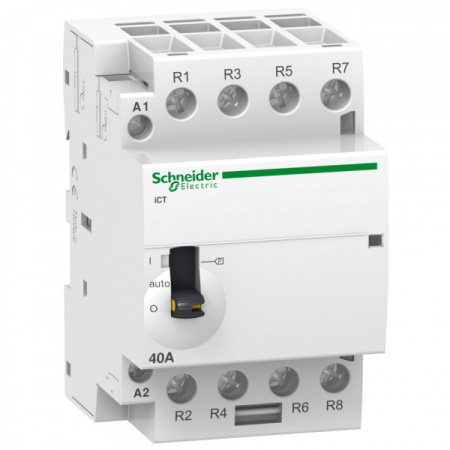 Schneider Electric Acti 9 iCT63A Контактор модульный с ручным управлением 4НО 24В АС