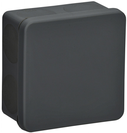 IEK Коробка расп. КМ42435 о/п 80х80х40мм IP67 8 вв. черная