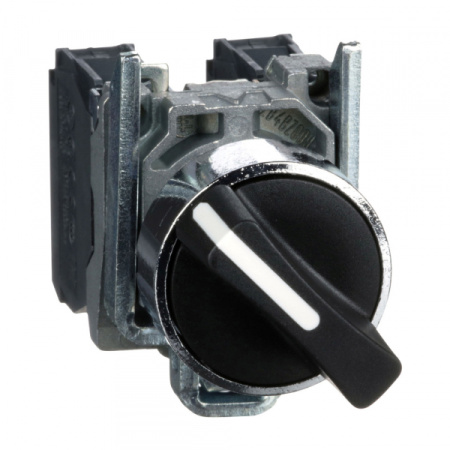 Schneider Electric XB4 Переключатель с фиксацией 1-2 чёрный 1НЗ+1НО IP65