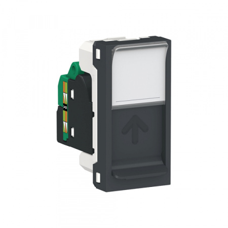 Schneider Electric Unica Modular Антрацит Розетка компьютерная, RJ45, одиночная кат. 5е UTP, 1 модуль