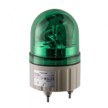 Schneider Electric Лампа маячок вращающийся зеленая 24В AC/DC 84мм