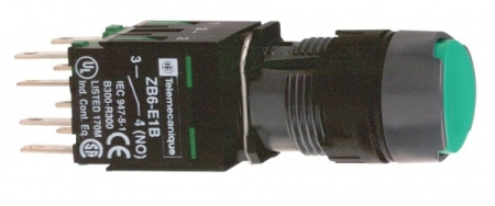 Schneider Electric Кнопка 16мм зеленая с возвратом XB6AA35B