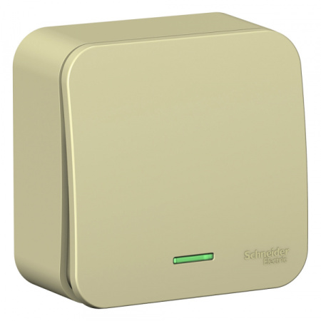 Systeme Electric Blanca наруж Беж Выключатель 1-клавишный (cх.1) с подсветкой, изолир. пластина 10А,250B