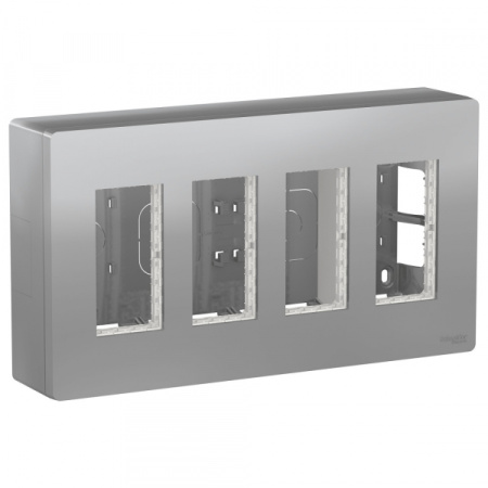 Schneider Electric Unica System+ Алюминий Блок открытой установки 4х2